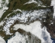 Les Alpes couvertes de neige - source : modis.gsfc.nasa.gov