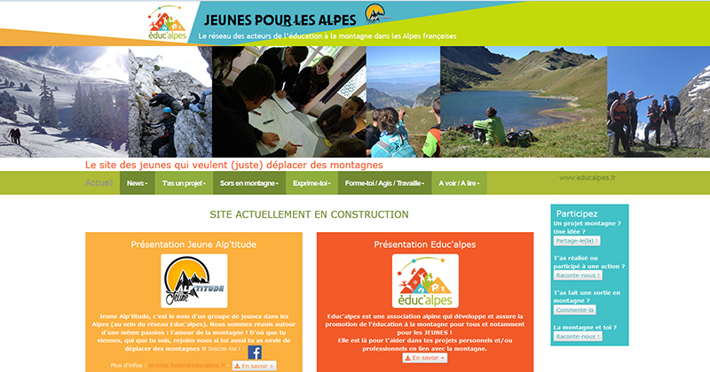 Site jeunes-pour-les-alpes.fr